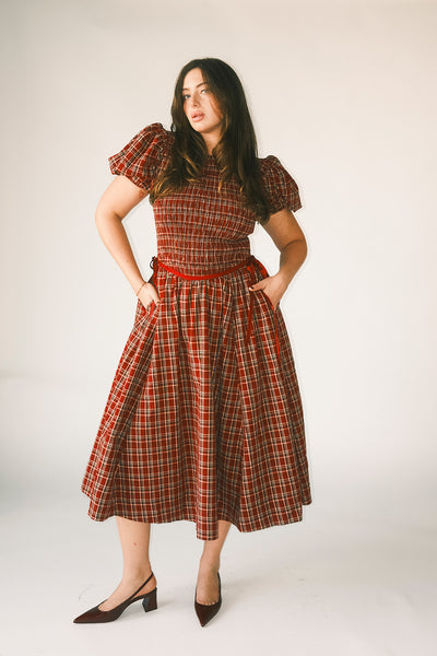 gia smocked dress // red *zoco exclusive*