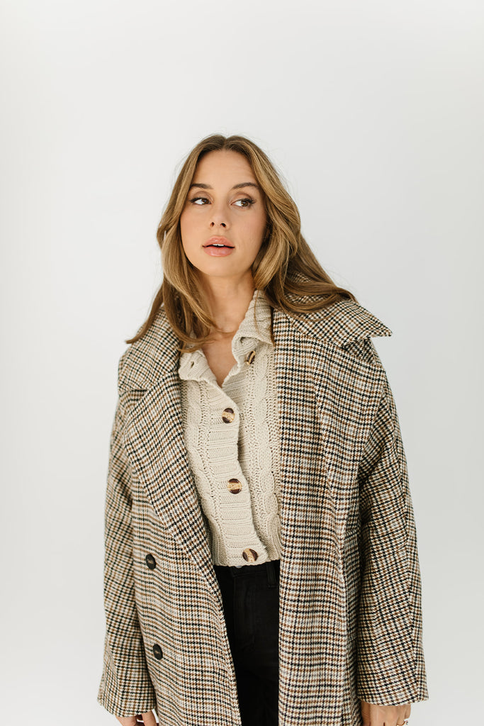 edina plaid trench coat