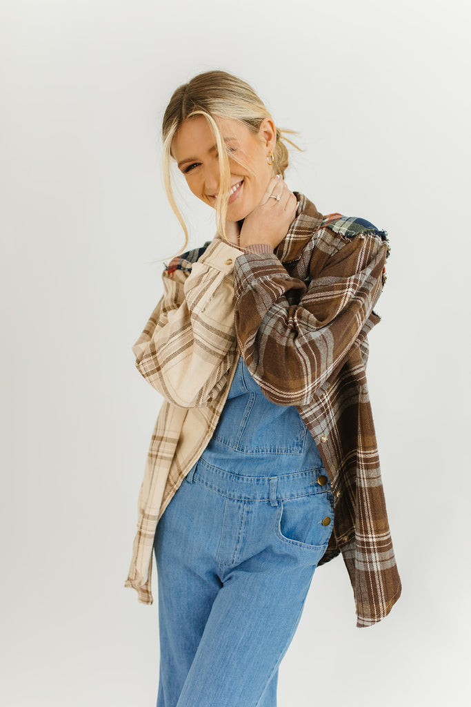 frosty plaid shirt jacket
