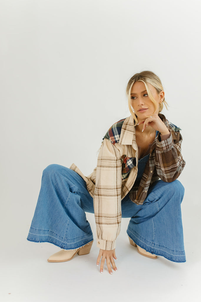 frosty plaid shirt jacket