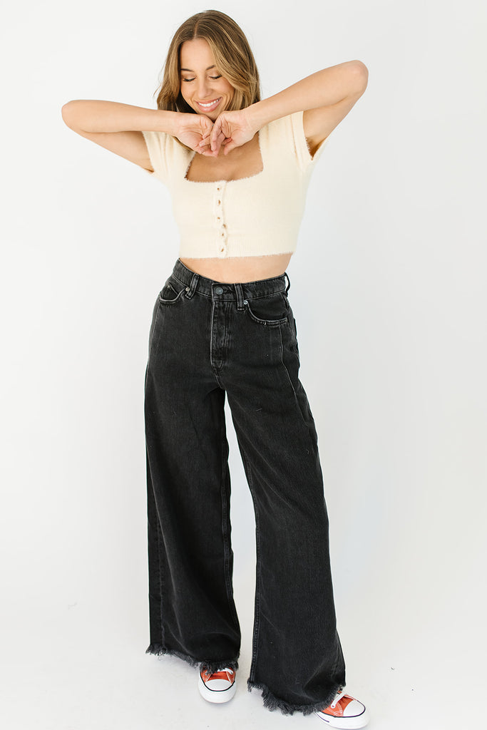 old west slouchy jeans in panther // free people