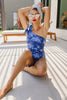 nora one shoulder swimmer // blue tie dye