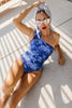 nora one shoulder swimmer // blue tie dye