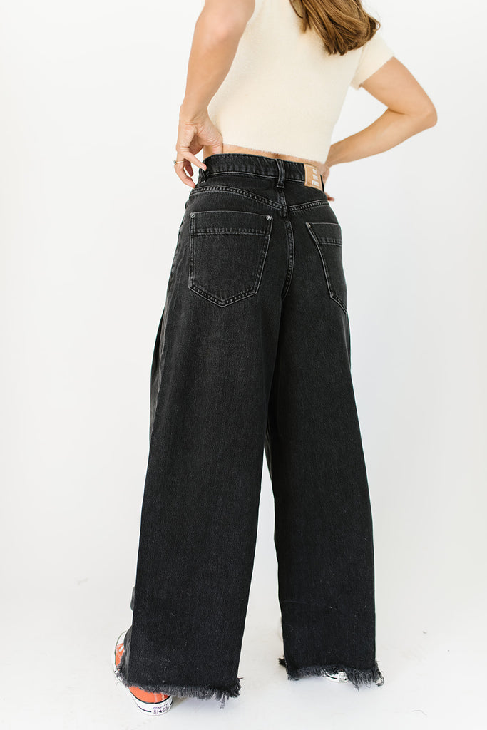 old west slouchy jeans in panther // free people