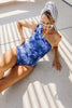 nora one shoulder swimmer // blue tie dye