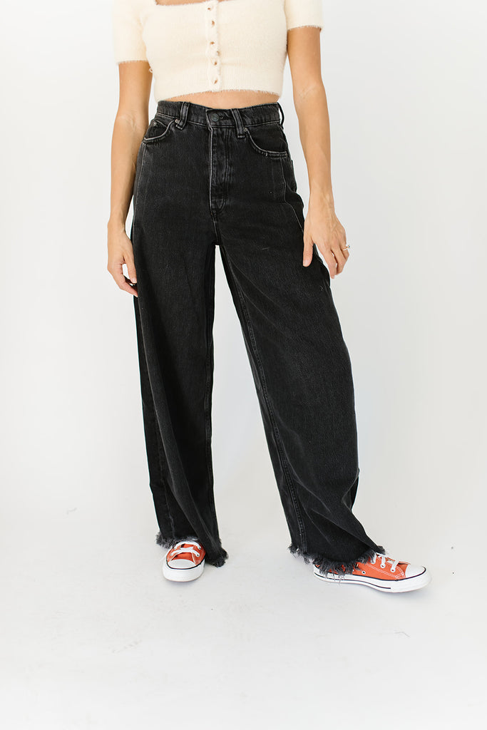 old west slouchy jeans in panther // free people