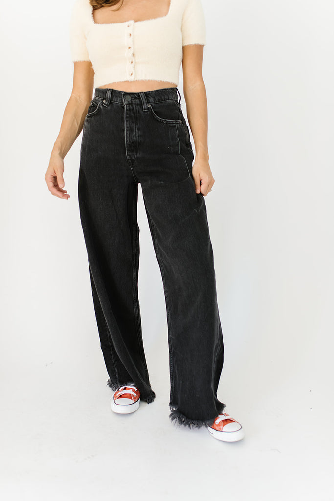 old west slouchy jeans in panther // free people