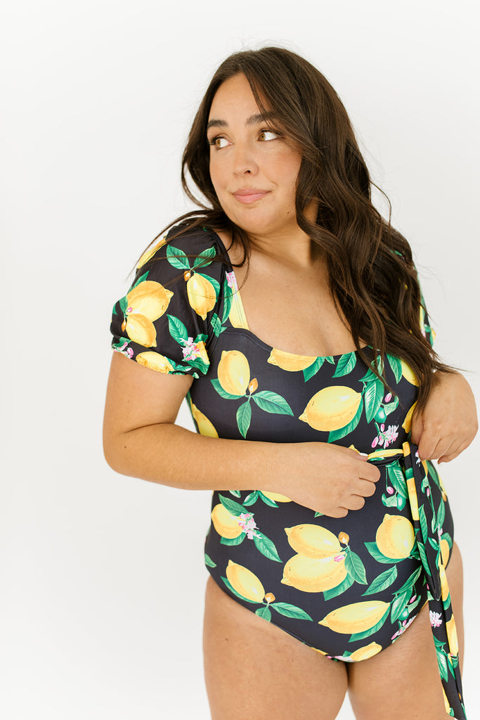 zoe puff sleeve swimmer // lemon drop