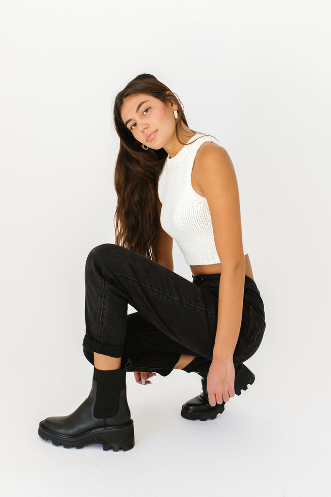 hoven h2O boots black leather // dolce vita