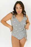 gingham lady swimmer