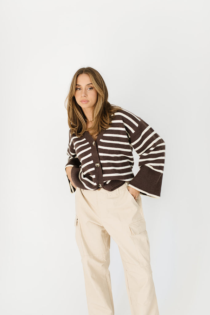 middle of the night striped cardigan