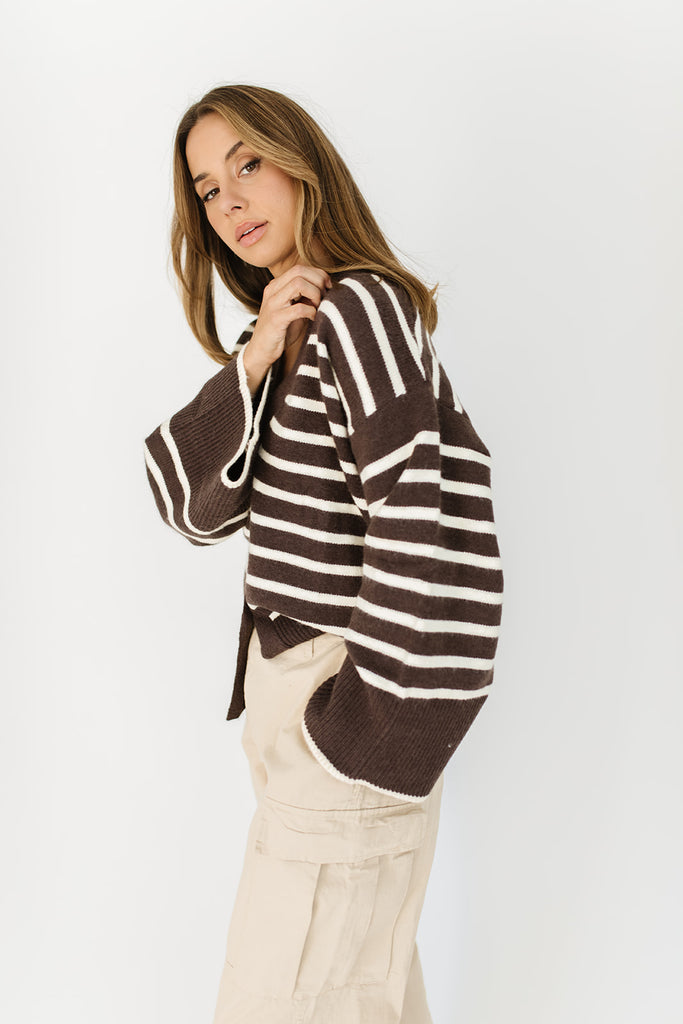 middle of the night striped cardigan