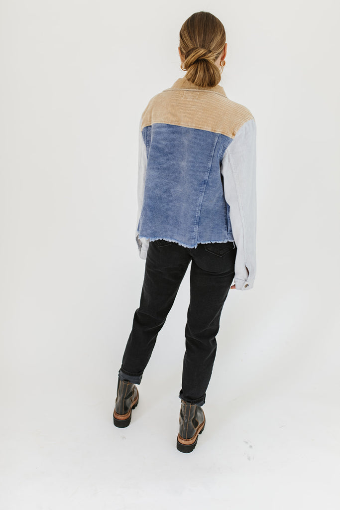 patchwork shirt jacket