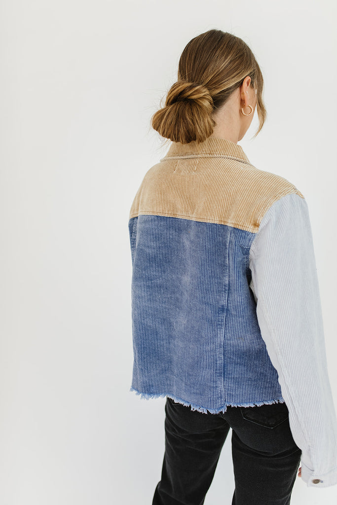 patchwork shirt jacket