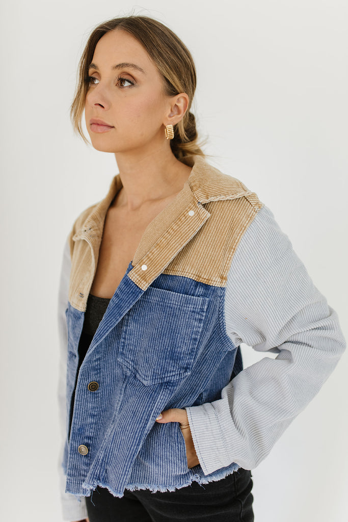 patchwork shirt jacket