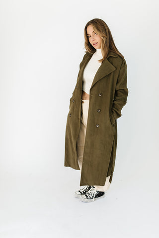 edina plaid trench coat