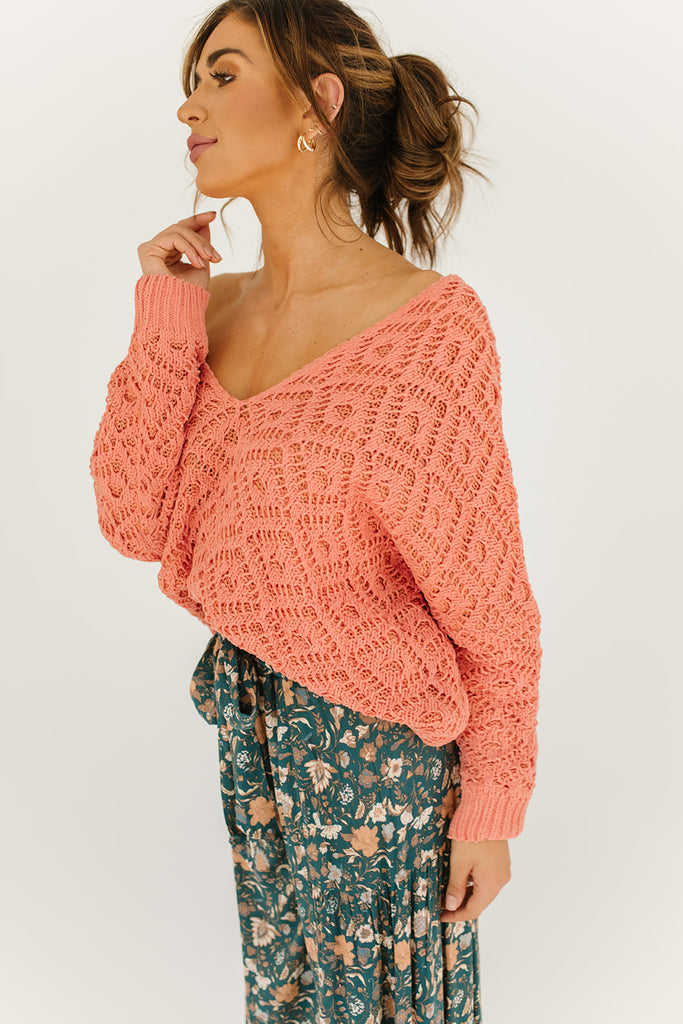 sav knit sweater // salmon