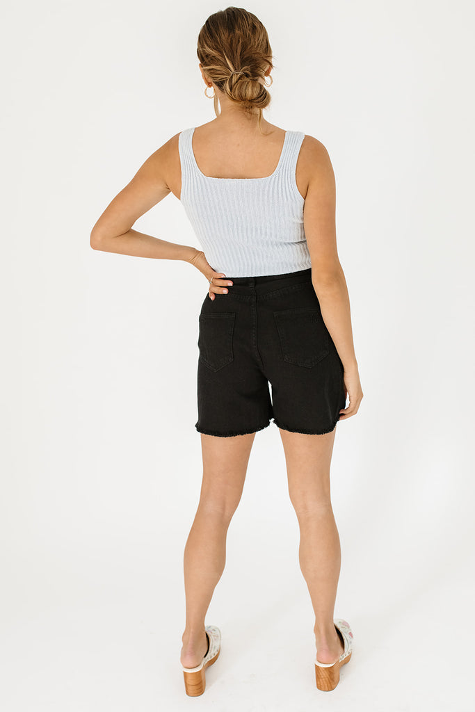 road trip denim shorts // black