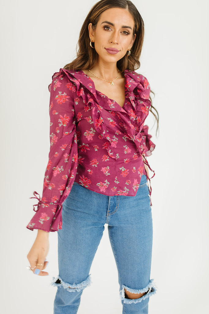 amanda ruffle top // free people