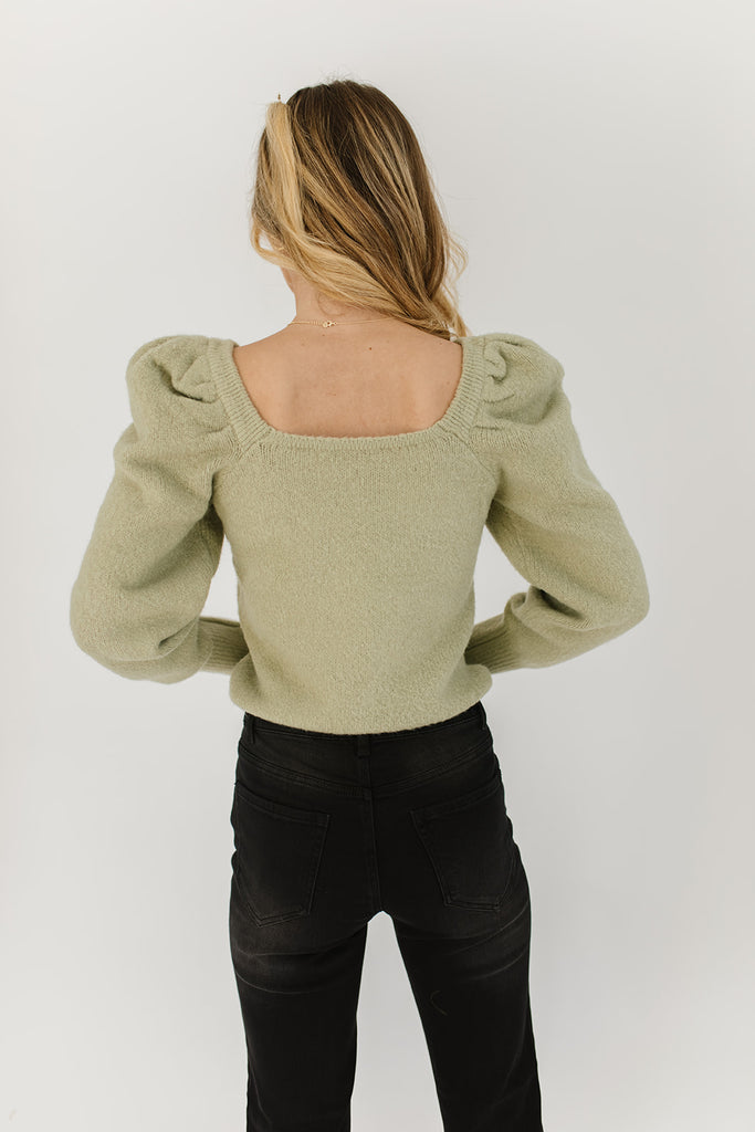 teddy puff sleeve sweater