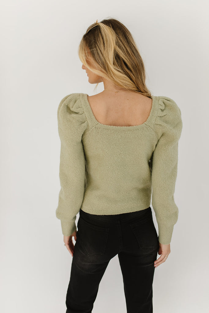 teddy puff sleeve sweater