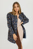 good karma printed jacket // blue