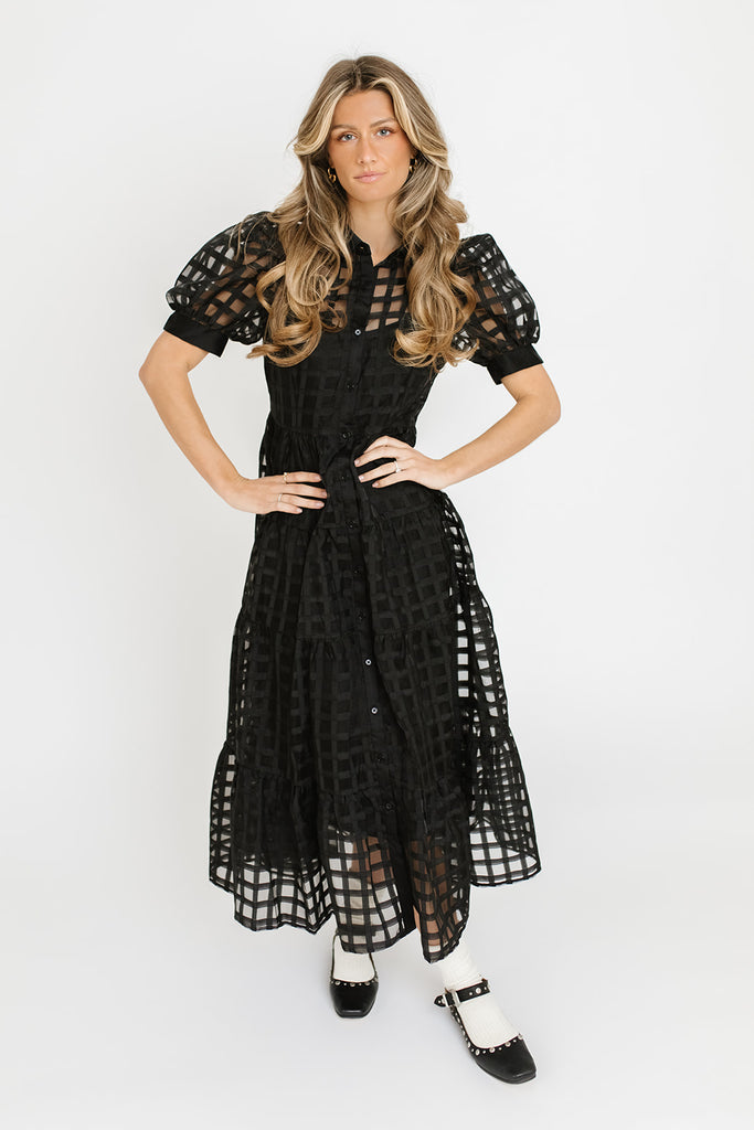 lenni collared midi dress