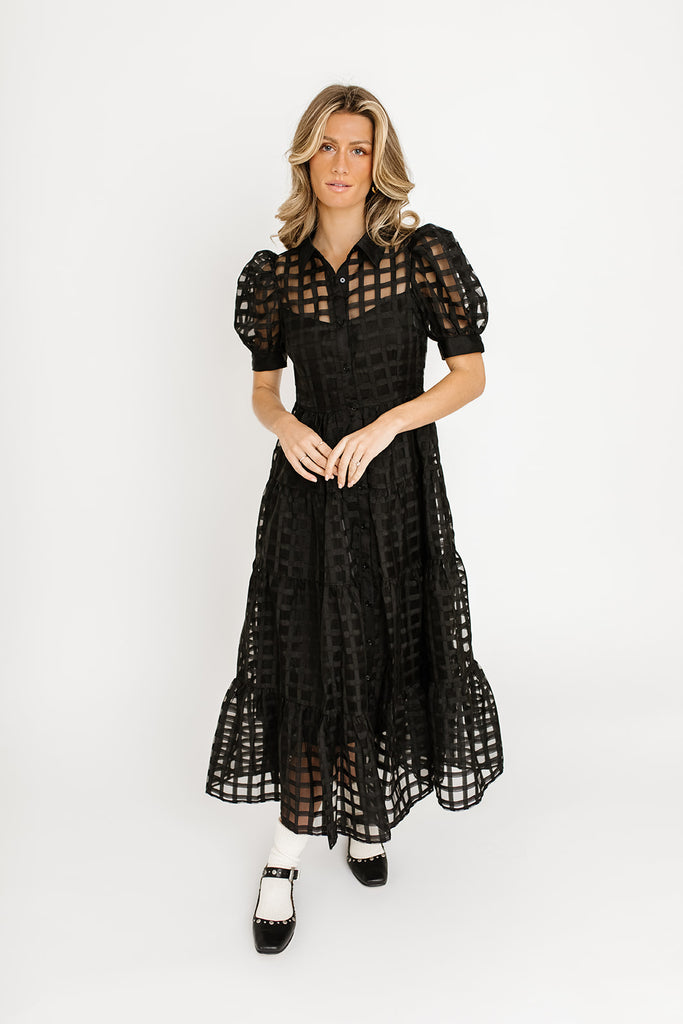 lenni collared midi dress