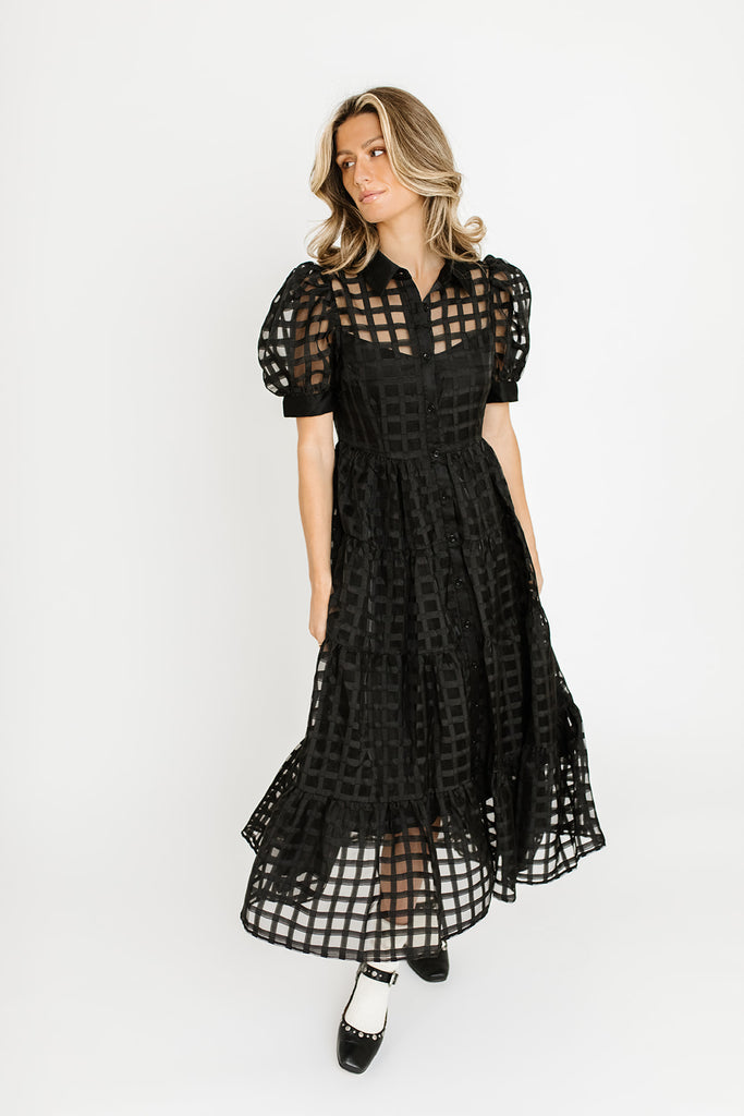 lenni collared midi dress