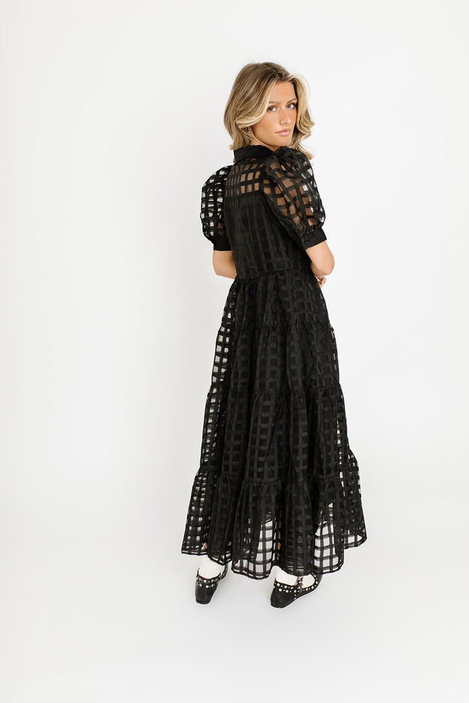lenni collared midi dress