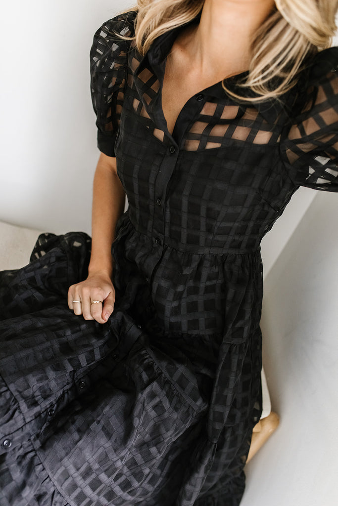 lenni collared midi dress