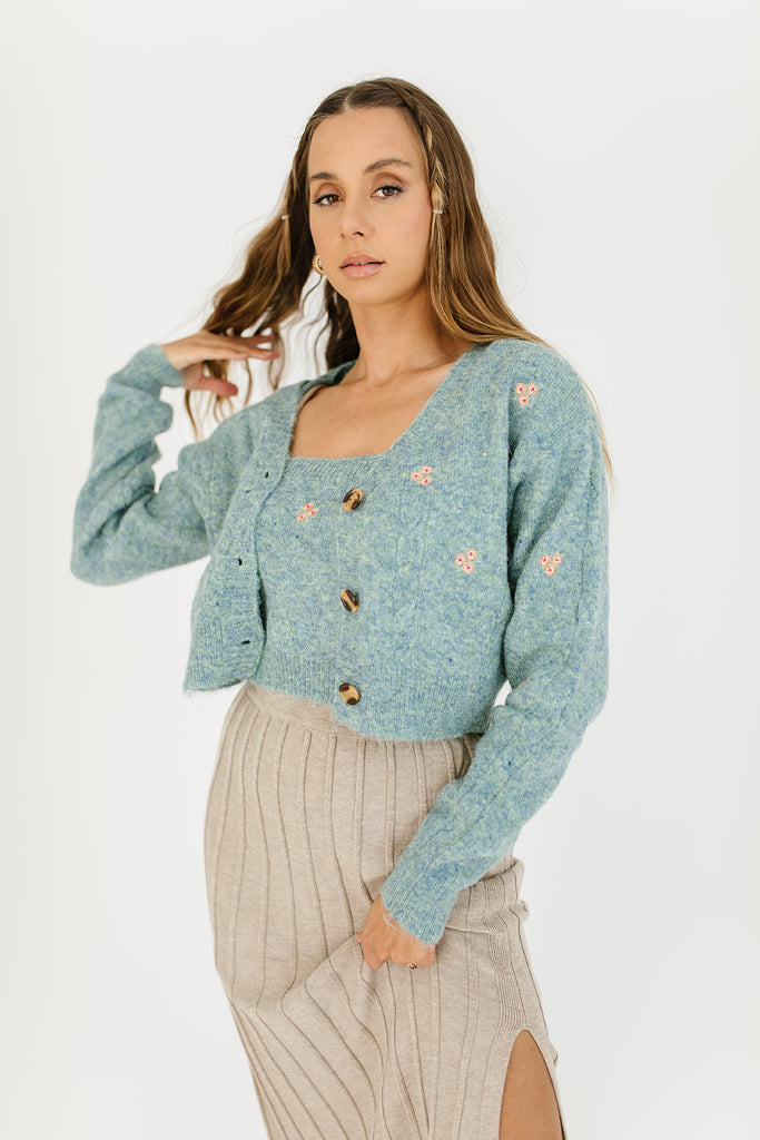 becky cami sweater set // sage