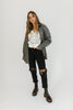 night sky faux leather shirt jacket