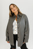 night sky faux leather shirt jacket