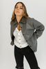 night sky faux leather shirt jacket