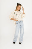 lotti embroidered knit sweater
