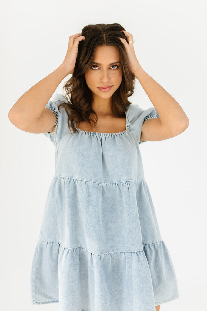 slow dance denim dress
