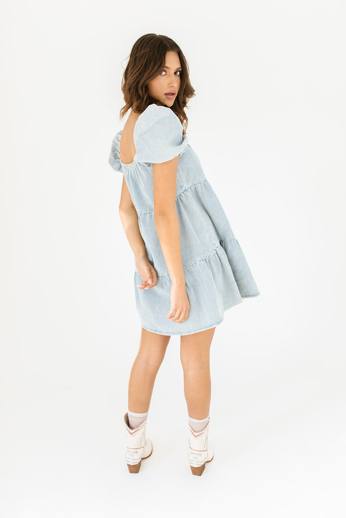 slow dance denim dress