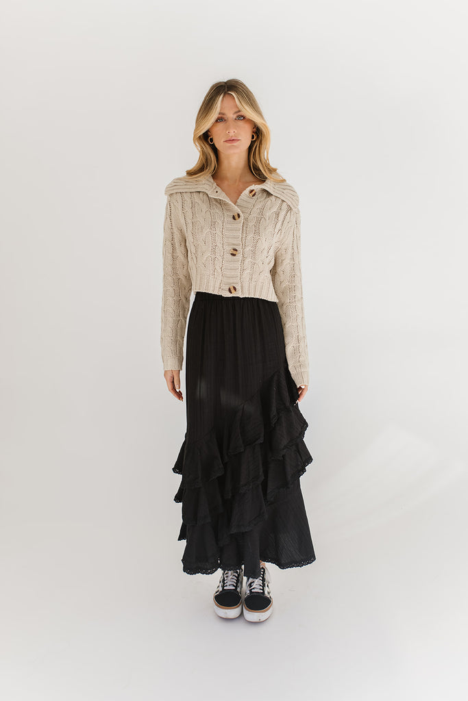 ariana ruffle skirt // black