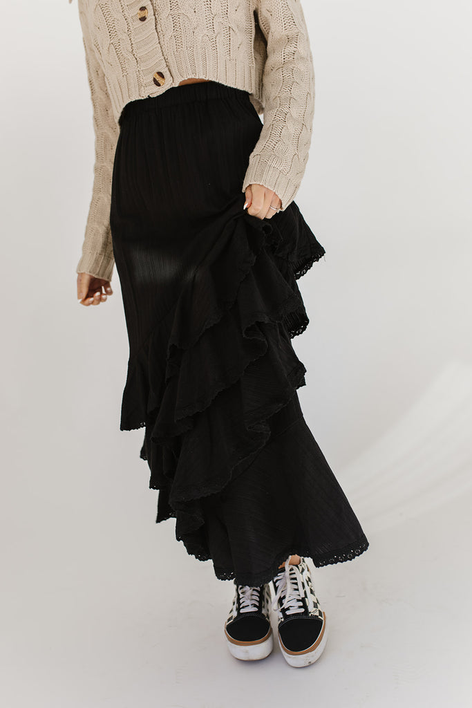 ariana ruffle skirt // black