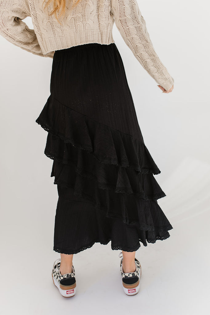 ariana ruffle skirt // black