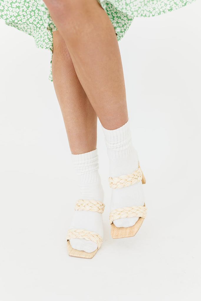 paily raffia heels in vanilla raffia // dolce vita