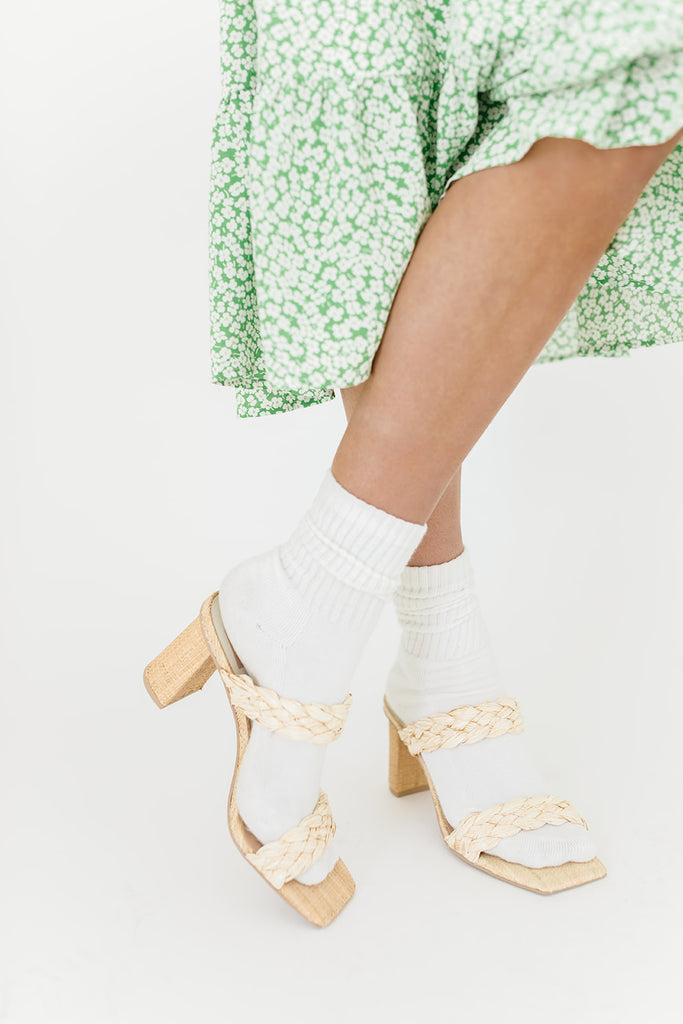 paily raffia heels in vanilla raffia // dolce vita