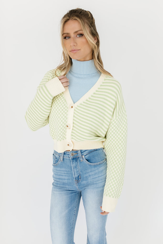 tomorrow checkered cardi