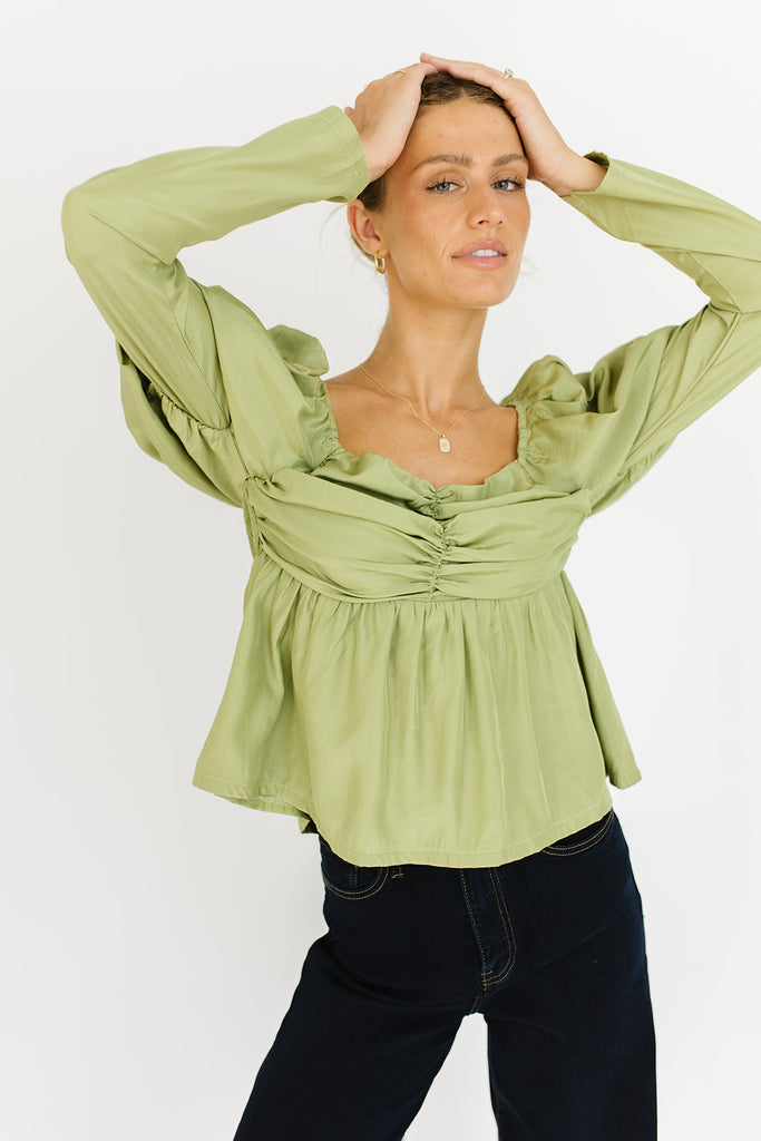 work day puff sleeve top