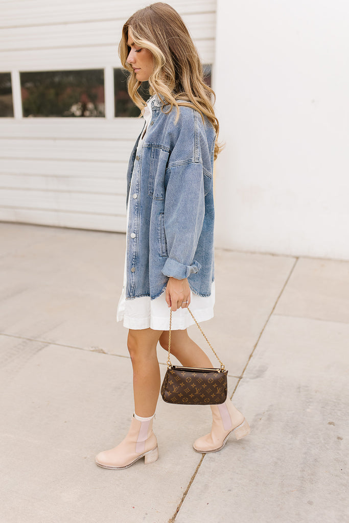 OVERSIZED MONOGRAM DENIM JACKET