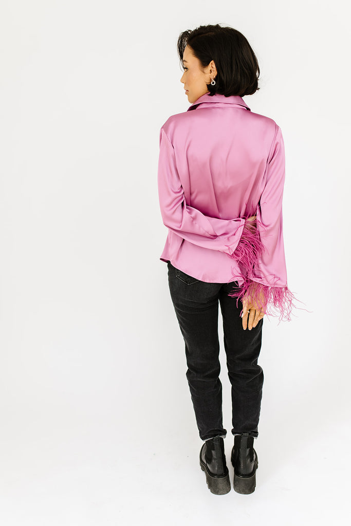 kiki feather fringe top