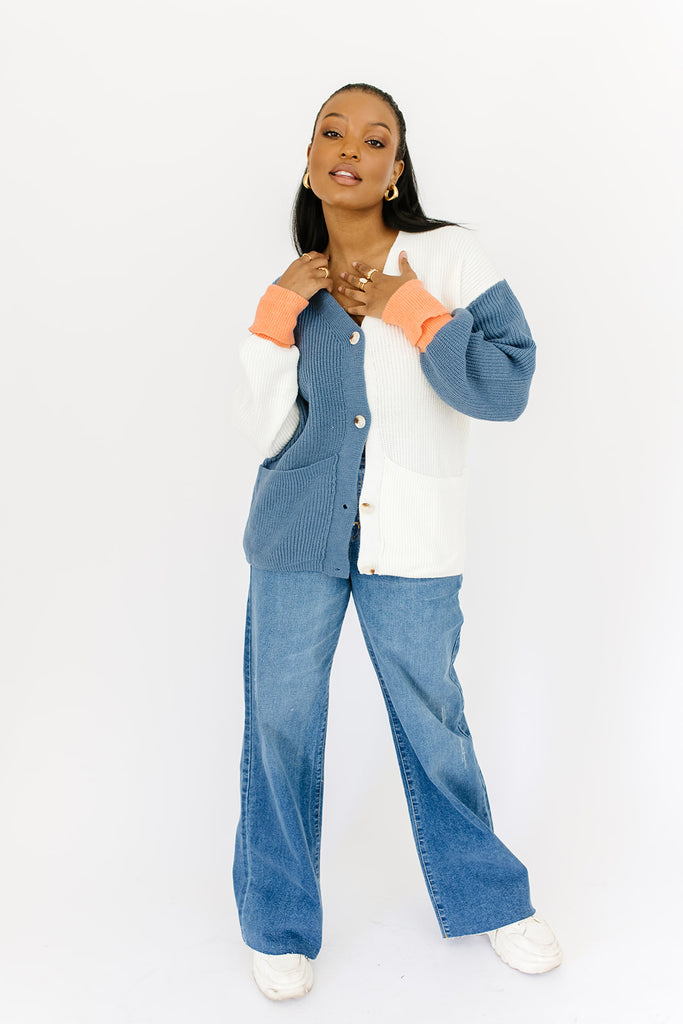 lauryn color block cardigan – shop zoco