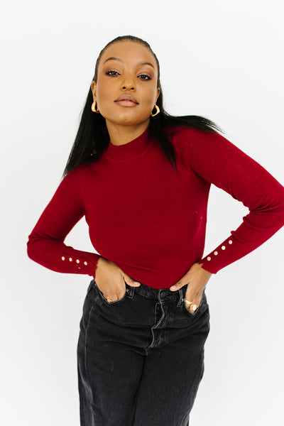 live forever mock neck top