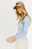 maria ribbed top // blue